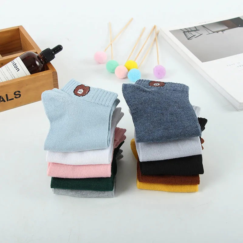 10 Pairs Women's Colourful Cotton Short Ankle Socks Bundle