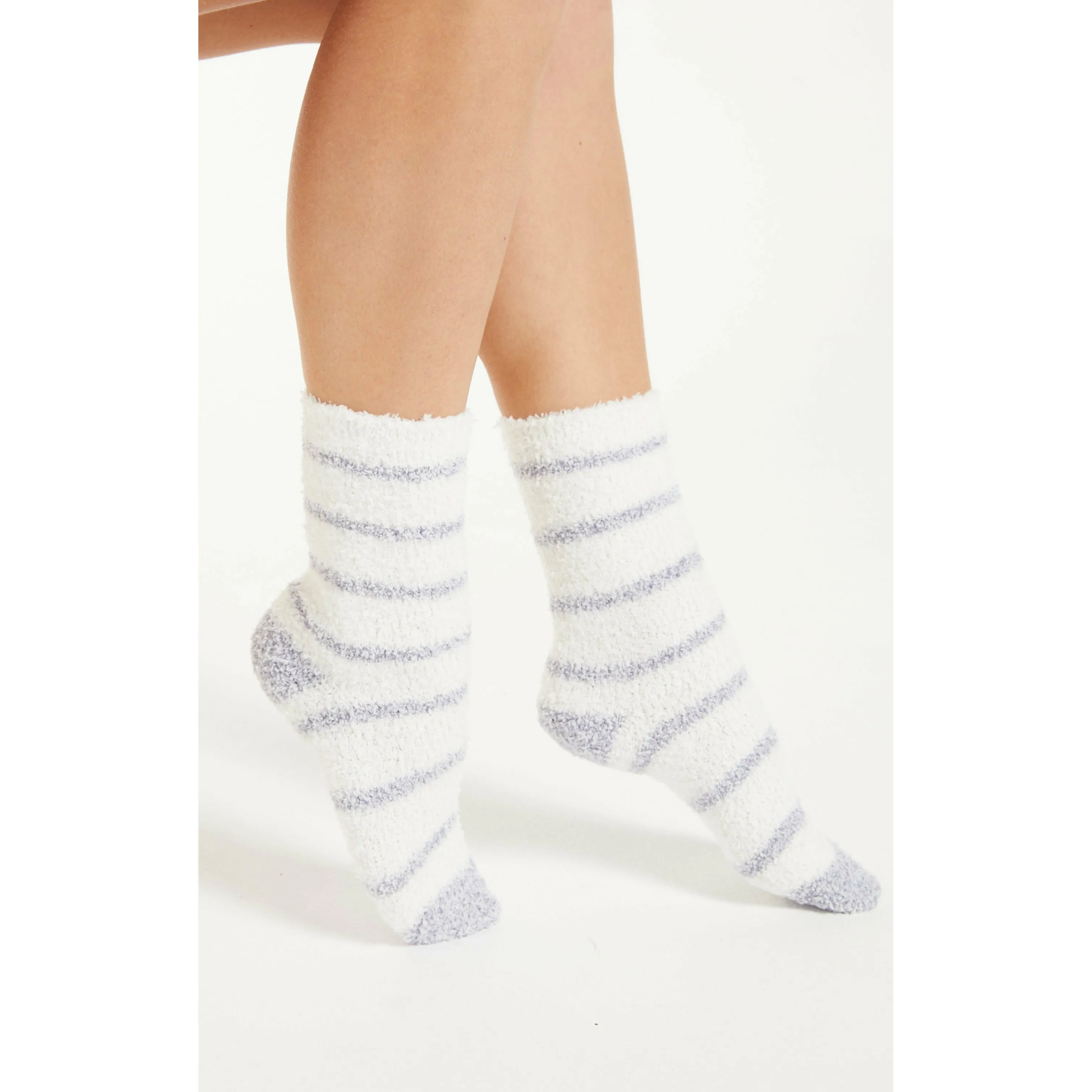 2 Pack Plush Socks in Dusty Denim