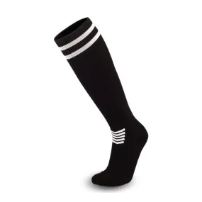 3 Pack Junior Black Football Socks with Striped