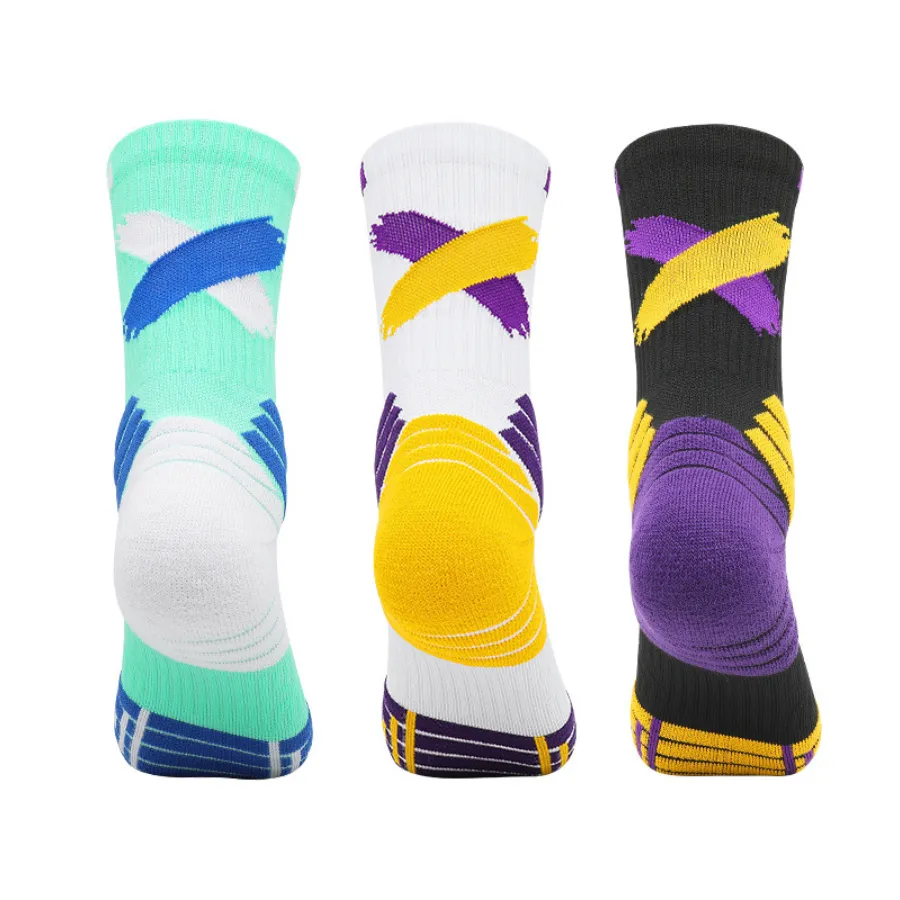 3 Pack Kids Non Slip Trainer Socks Thick Padded