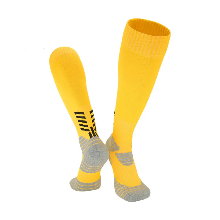 3 Pack Kids Thick Cushioned Football Socks Yellow