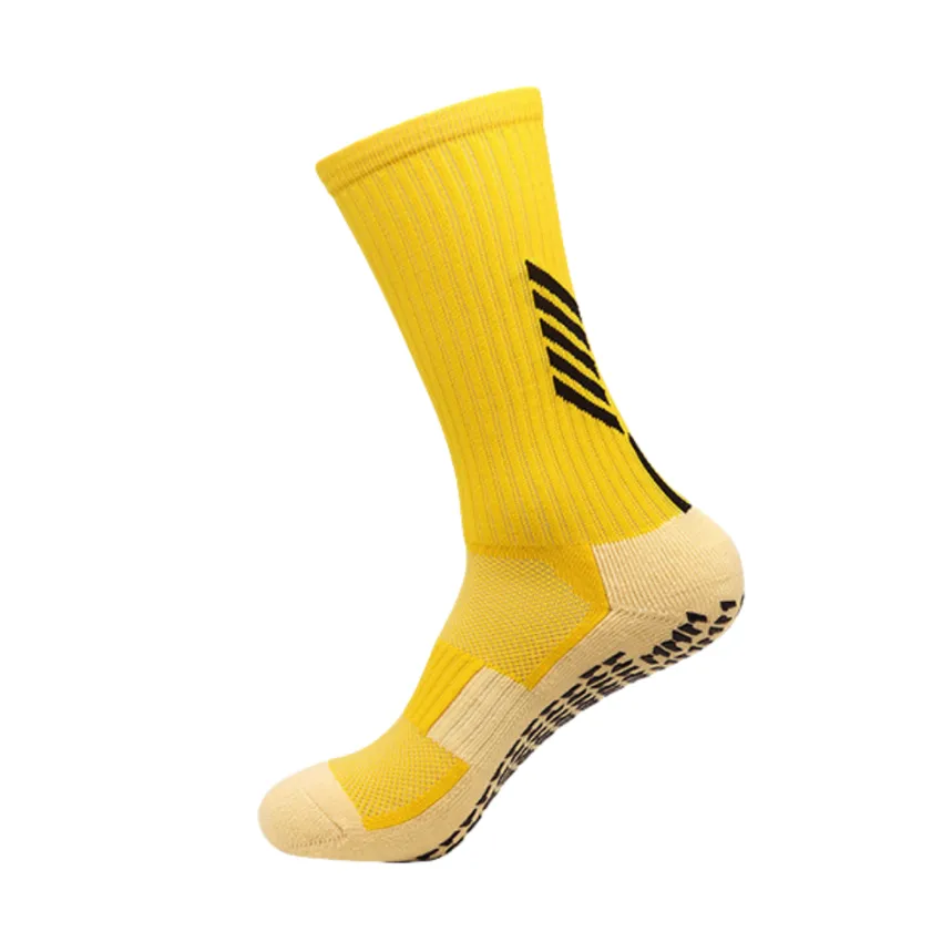 3 Pack Mens Football Grip Socks Yellow