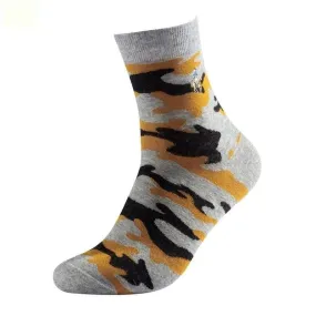 5 Pairs Lot Fashion Camouflage Men's Casual Embroidery Cotton Socks