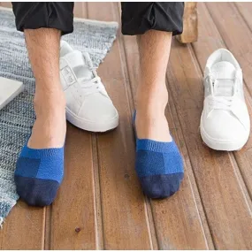 5 Pairs Per Lot Men's Summer Invisible Stretchy Cotton Boat Socks