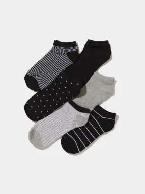 6-Pack Of Striped & Dot Print Socks