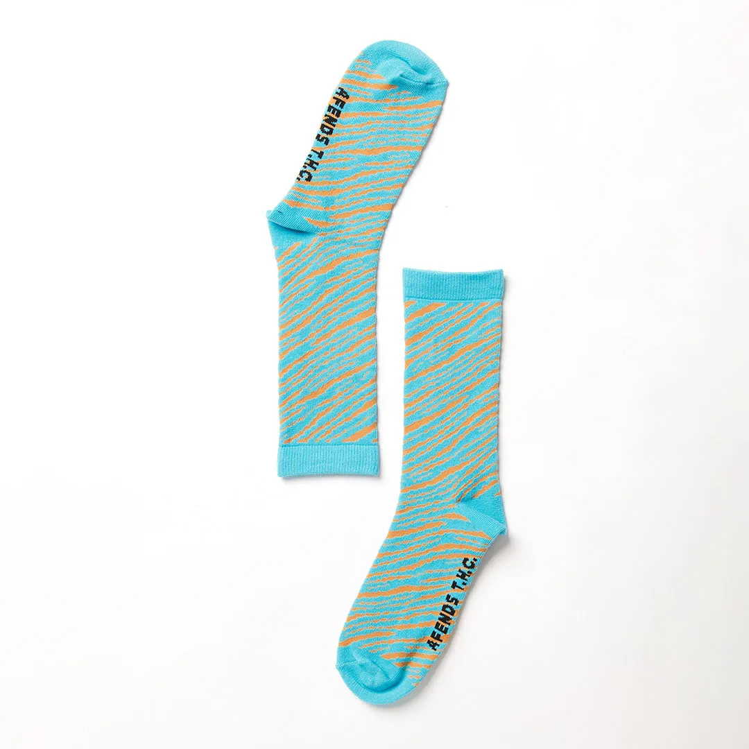 AFENDS Unisex Adi - Crew Socks - Blue Stripe