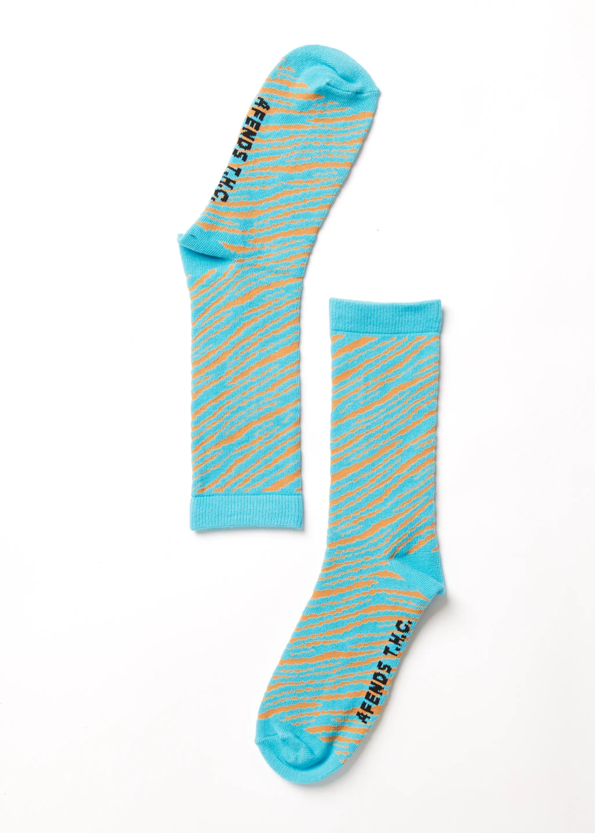 AFENDS Unisex Adi - Crew Socks - Blue Stripe