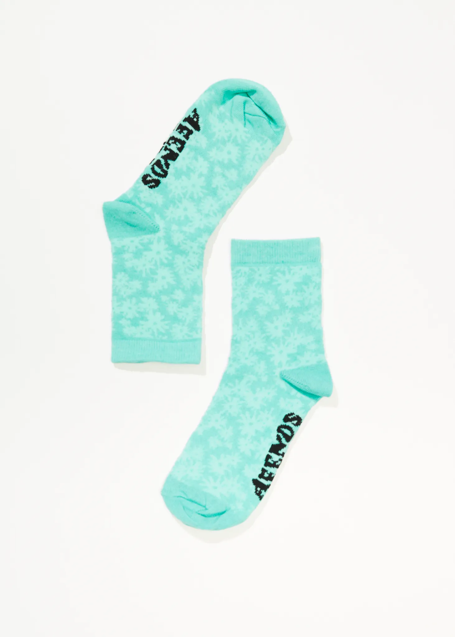 AFENDS Unisex Benny - Crew Socks - Jade Daisy