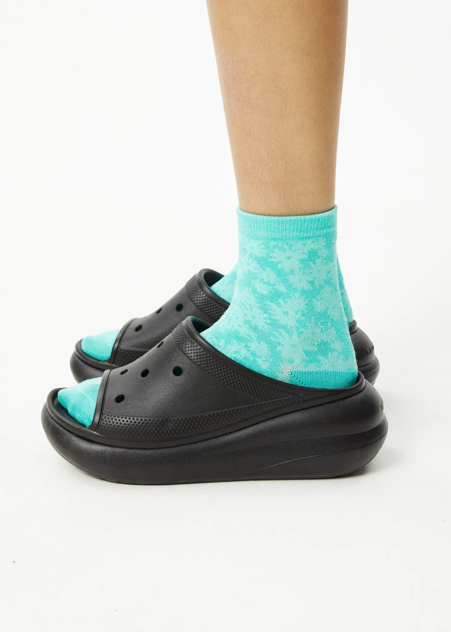 AFENDS Unisex Benny - Crew Socks - Jade Daisy