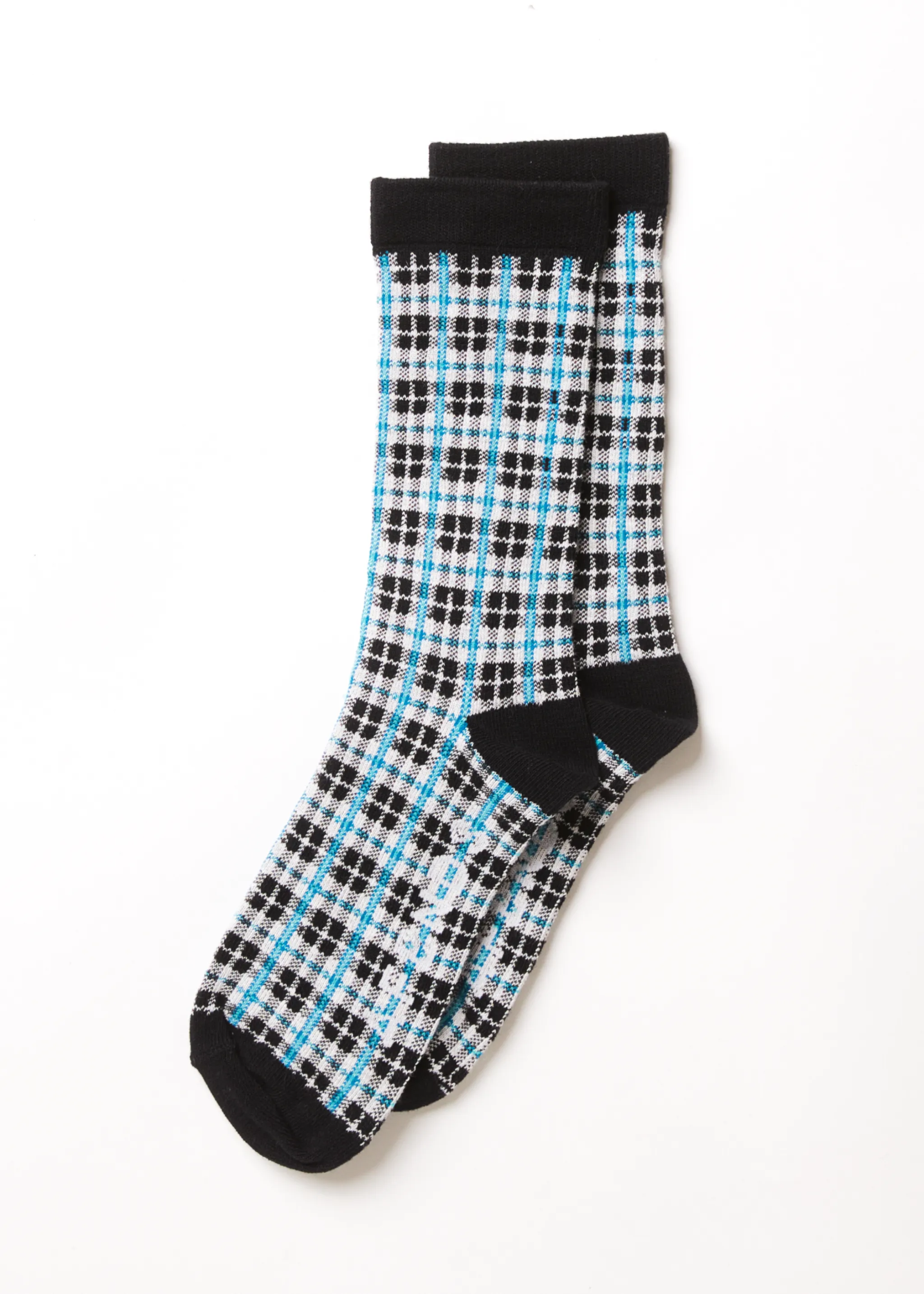 AFENDS Unisex Checkers - Crew Socks - Black