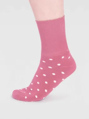 Amara Organic Cotton Spot Walker Socks - Dusty Rose Pink