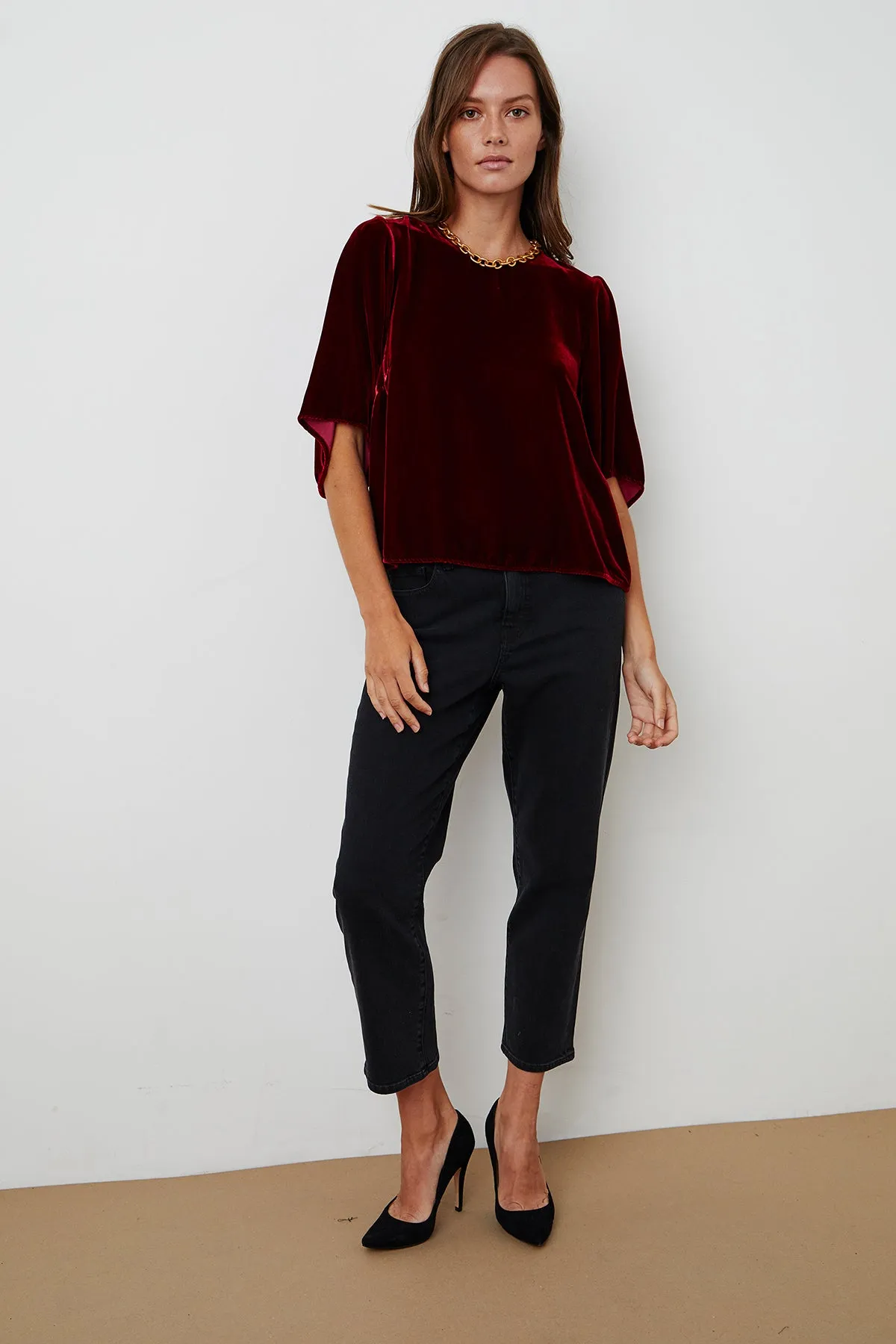 ANDI SILK VELVET TOP