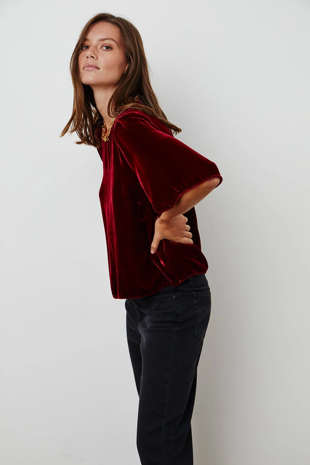 ANDI SILK VELVET TOP