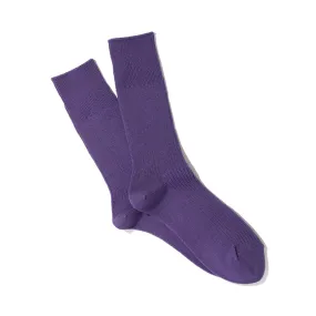 Anonymous Ism Brilliant Dark Violet Purple Cotton Blend Crew Socks