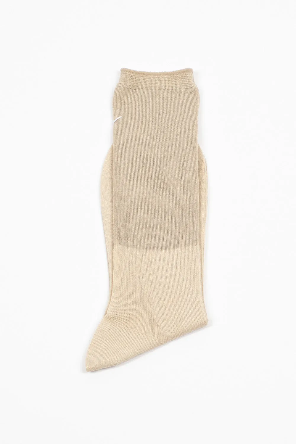 ANP-92L Tow Tone Ribbed Socks Ivory/Beige