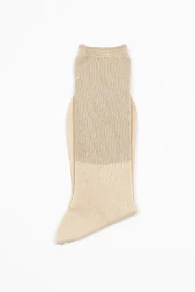 ANP-92L Tow Tone Ribbed Socks Ivory/Beige