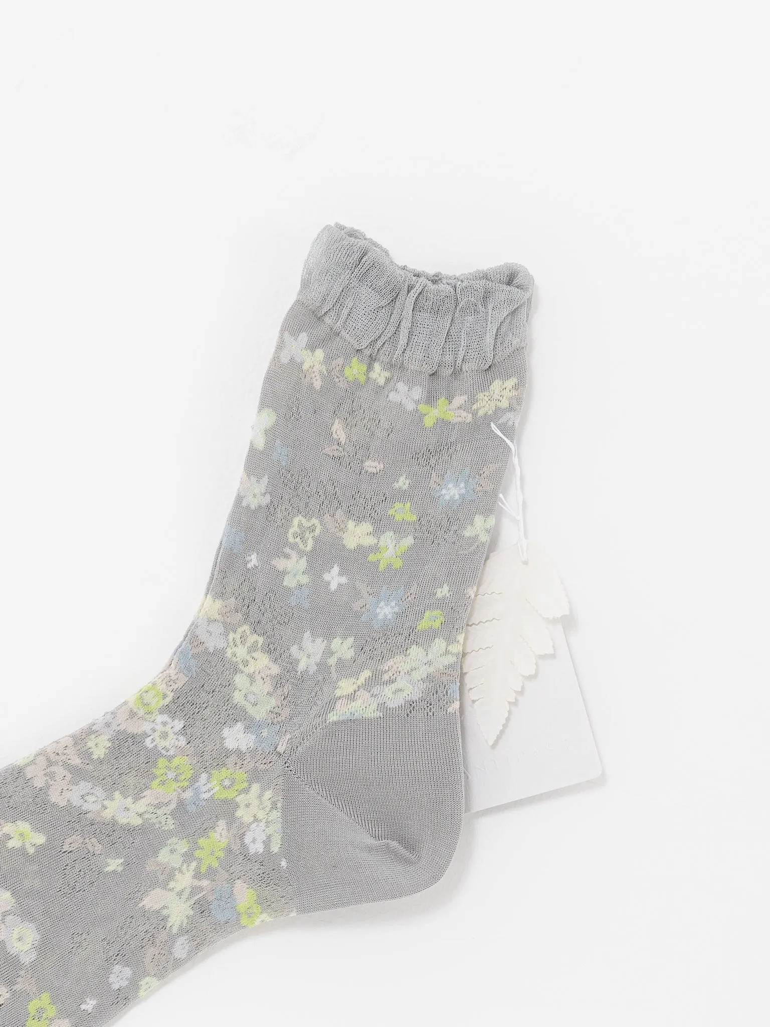 Antipast Peace Flower Socks, Light Grey