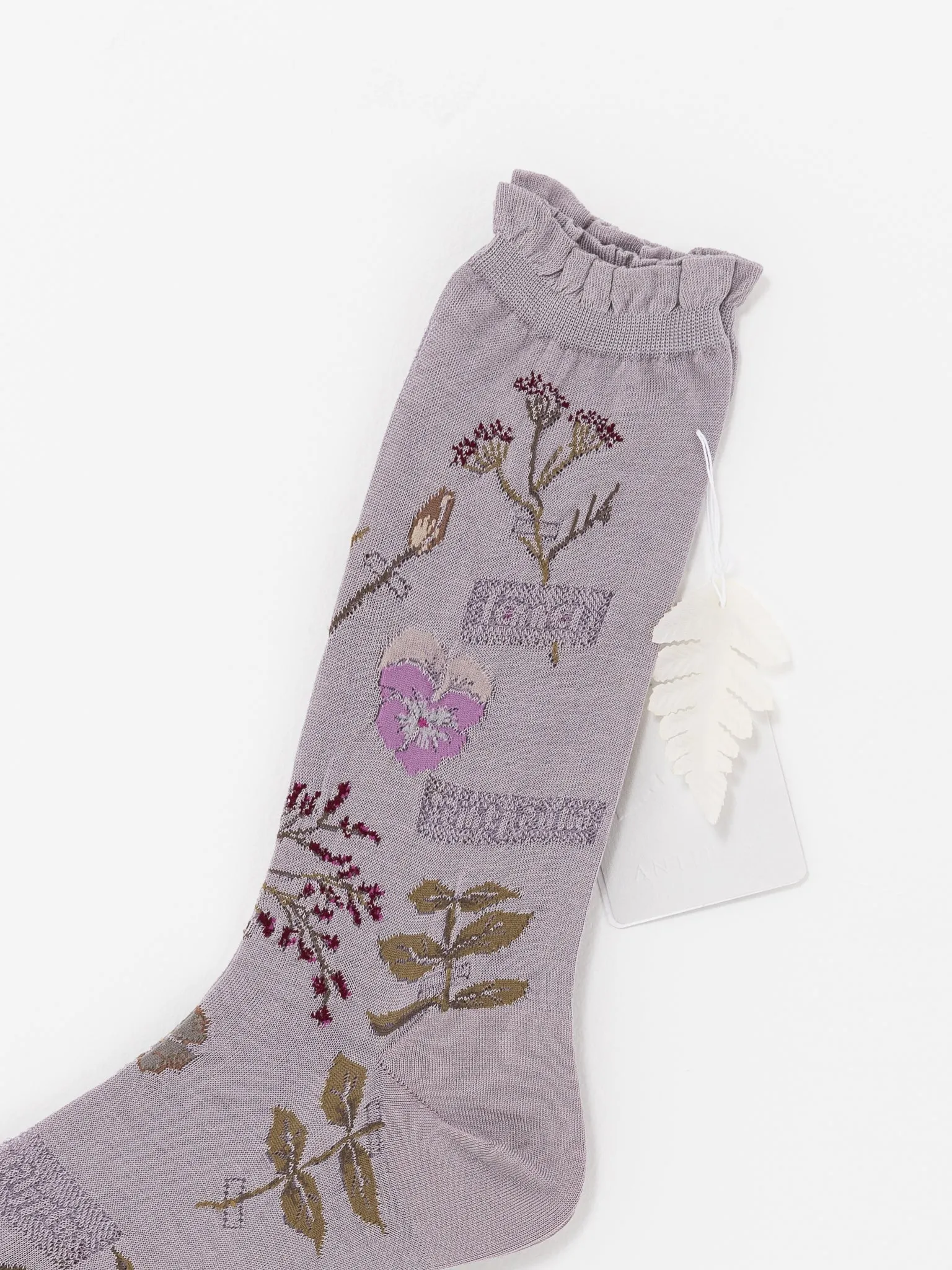 Antipast Pressed Flower Socks, Lavender