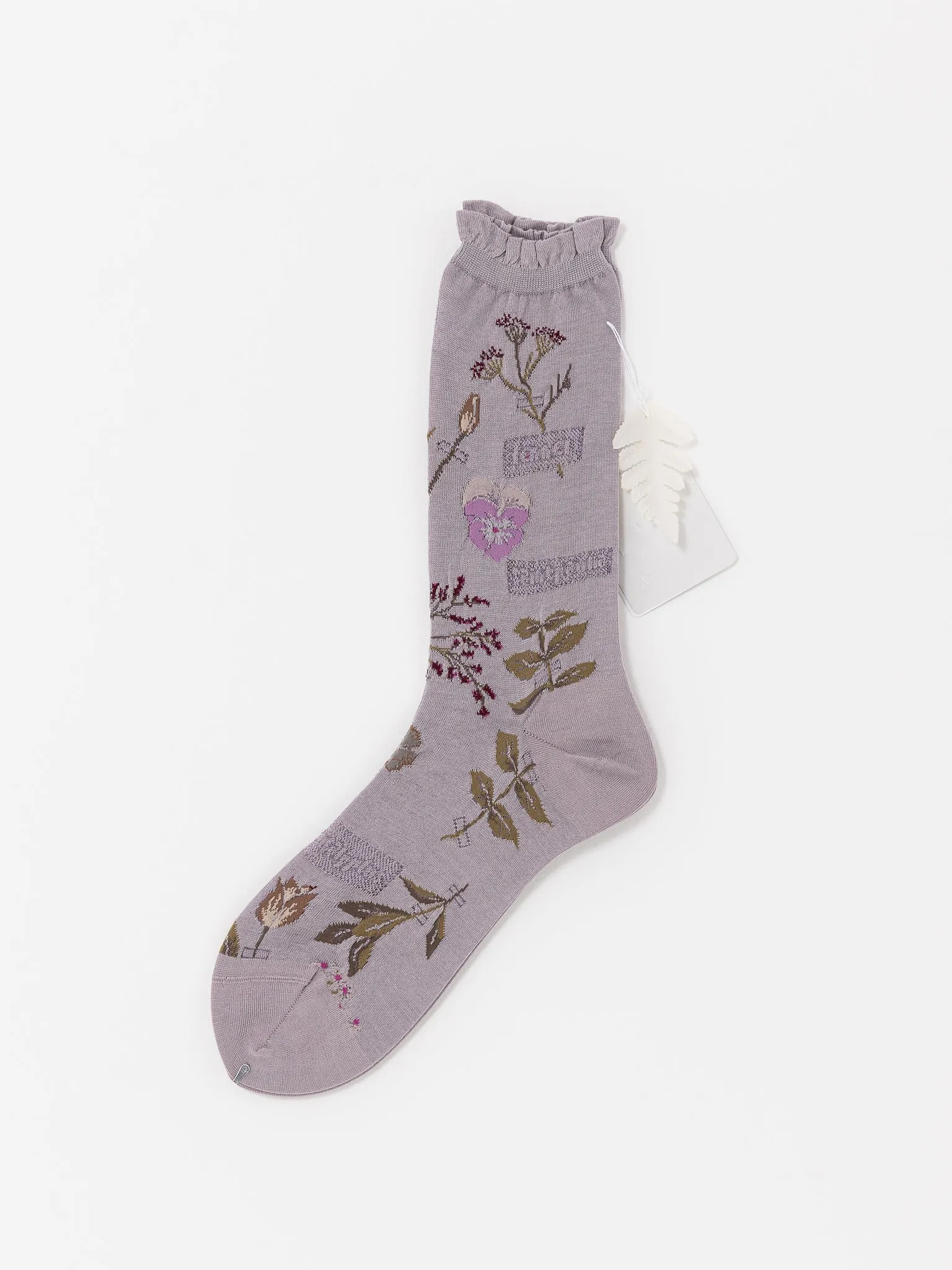 Antipast Pressed Flower Socks, Lavender