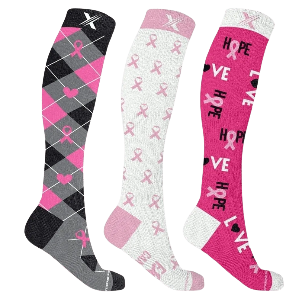 BCA Awareness Hope & Love Socks (3-Pairs)