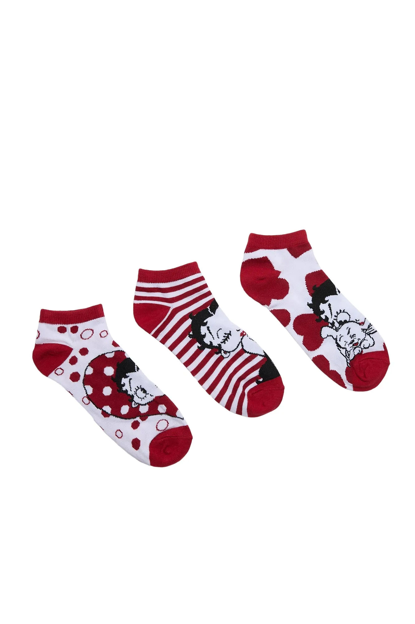 Betty Boop Printed Ankle Socks 3-Pack