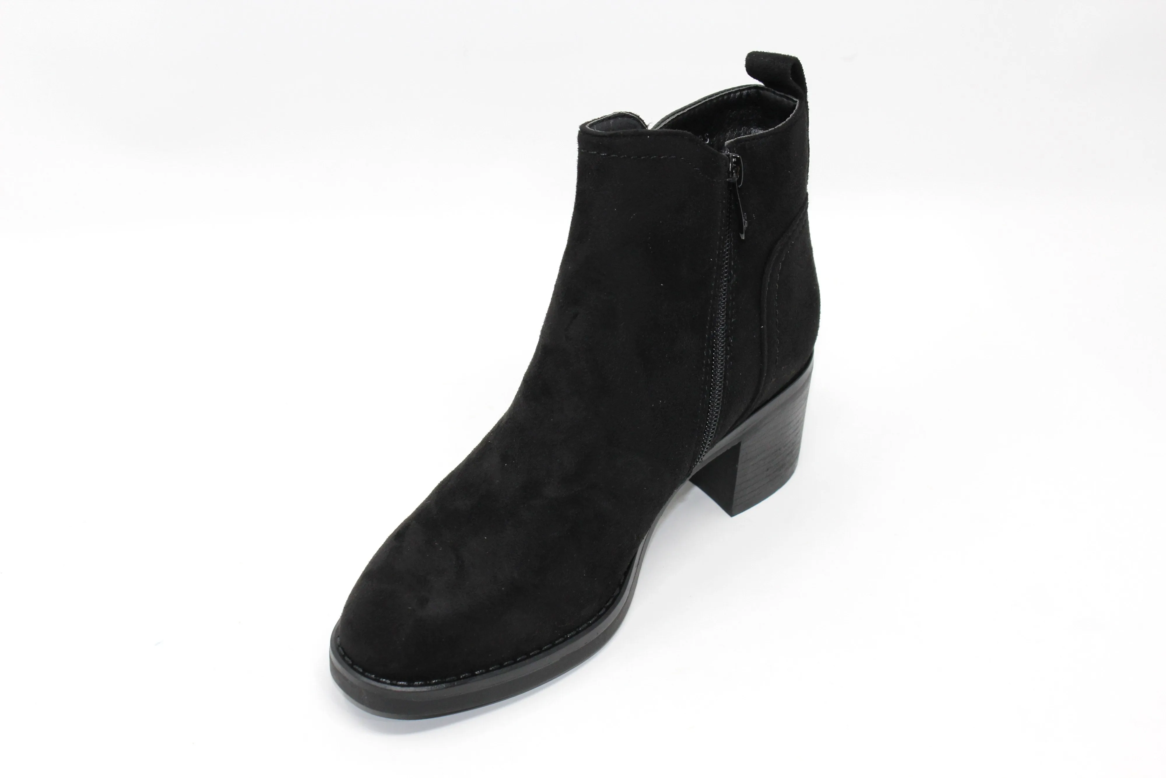 Black Block-Heel Ankle Boot