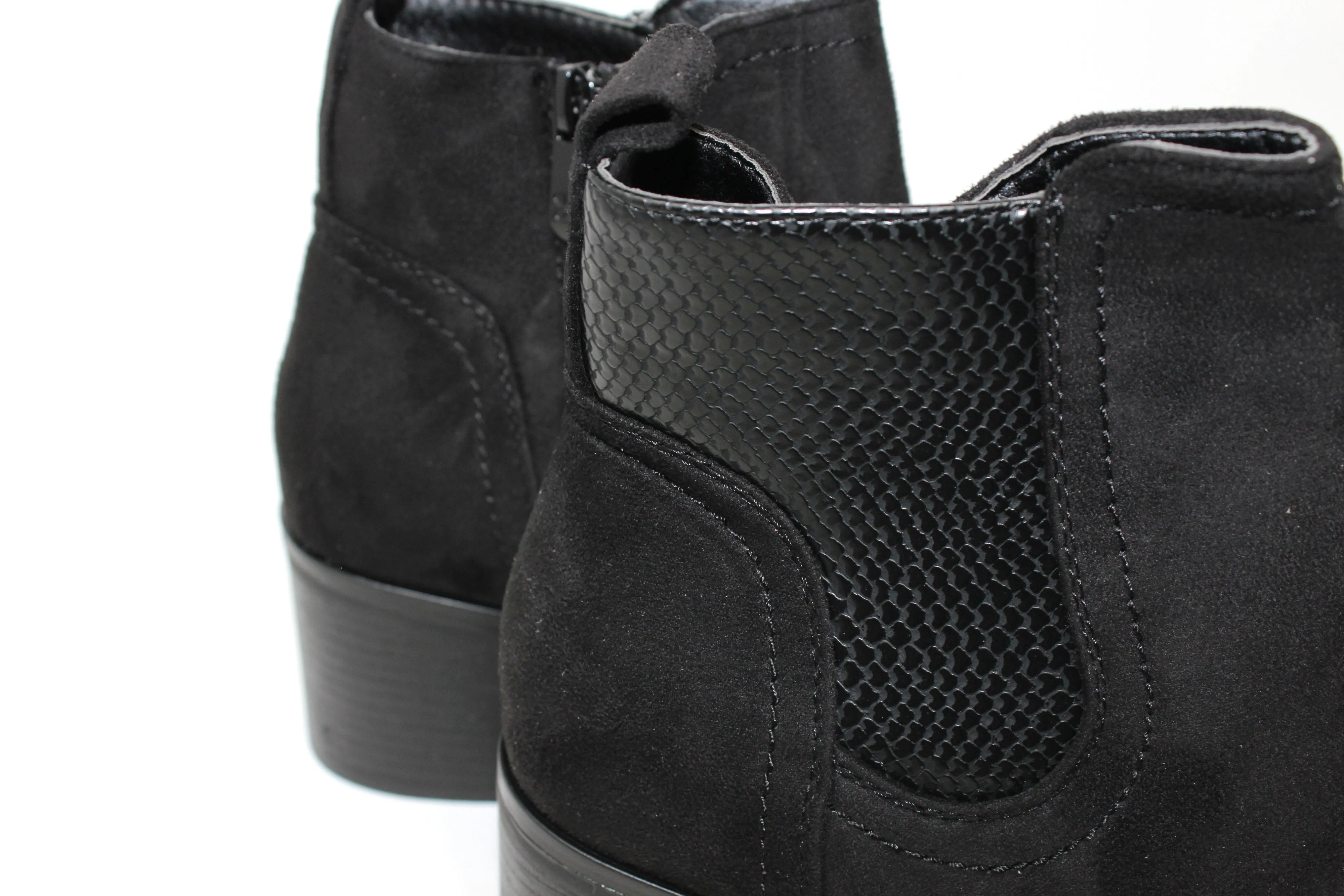 Black Block-Heel Ankle Boot