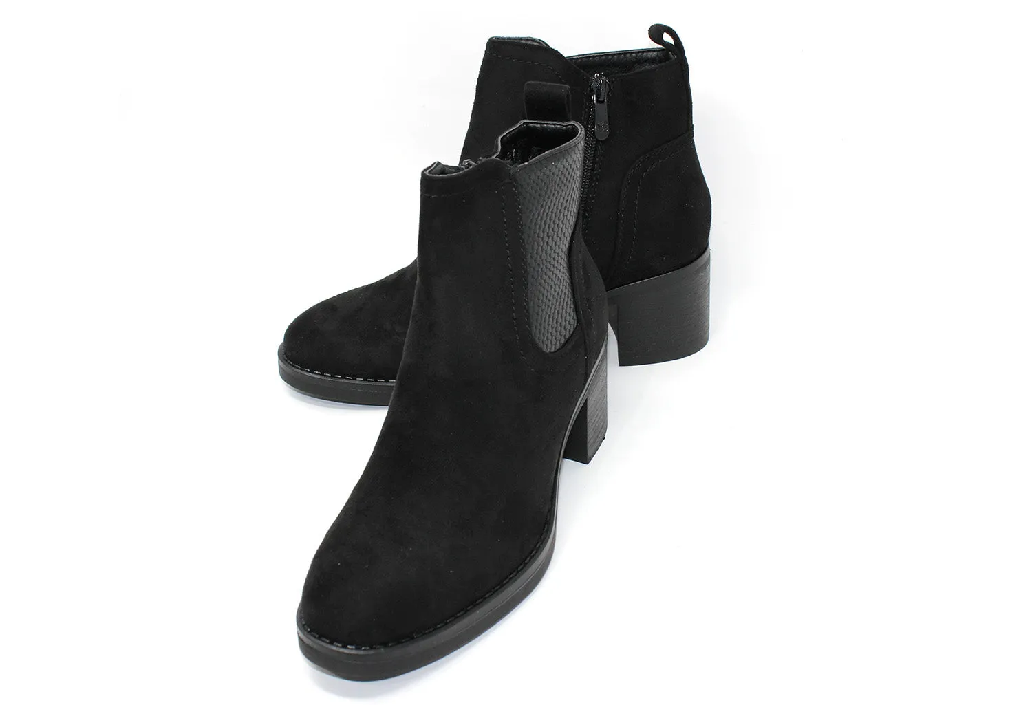 Black Block-Heel Ankle Boot