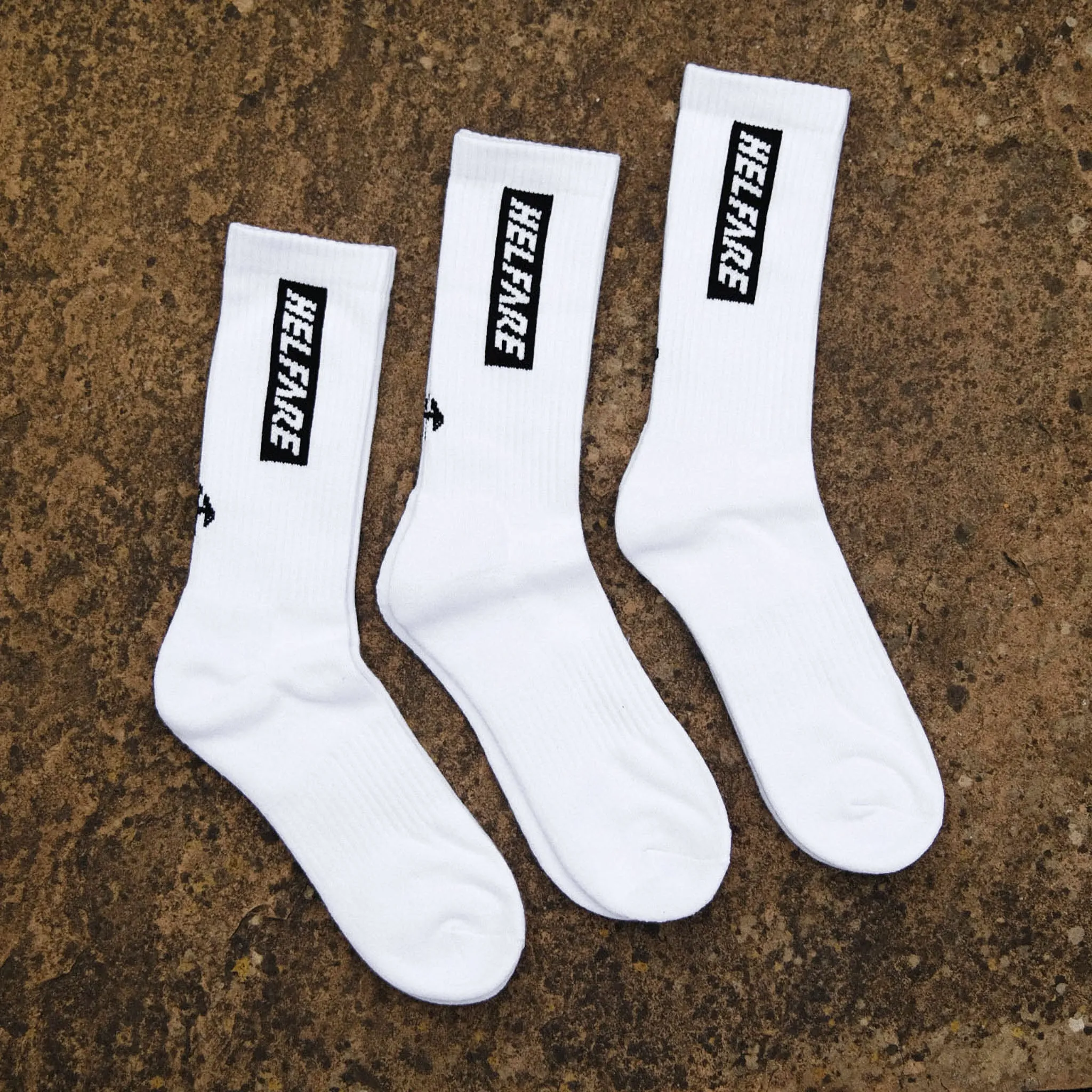 Box Logo Socks Triple Pack | White