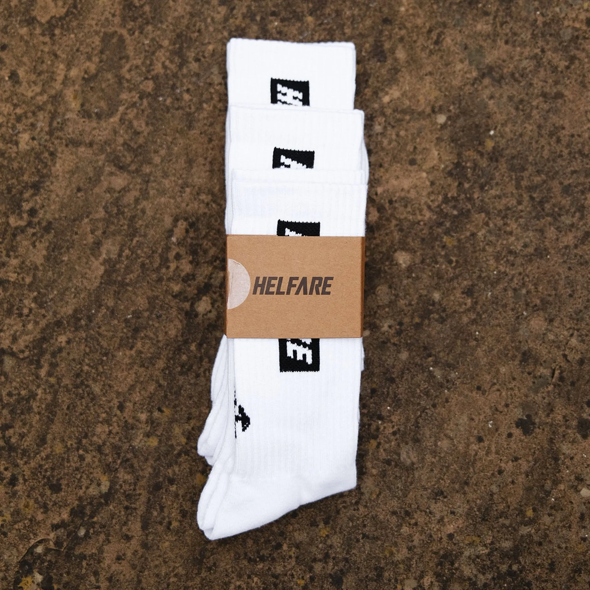 Box Logo Socks Triple Pack | White