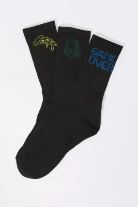 Boys Gamer Crew Socks (3 Pack)