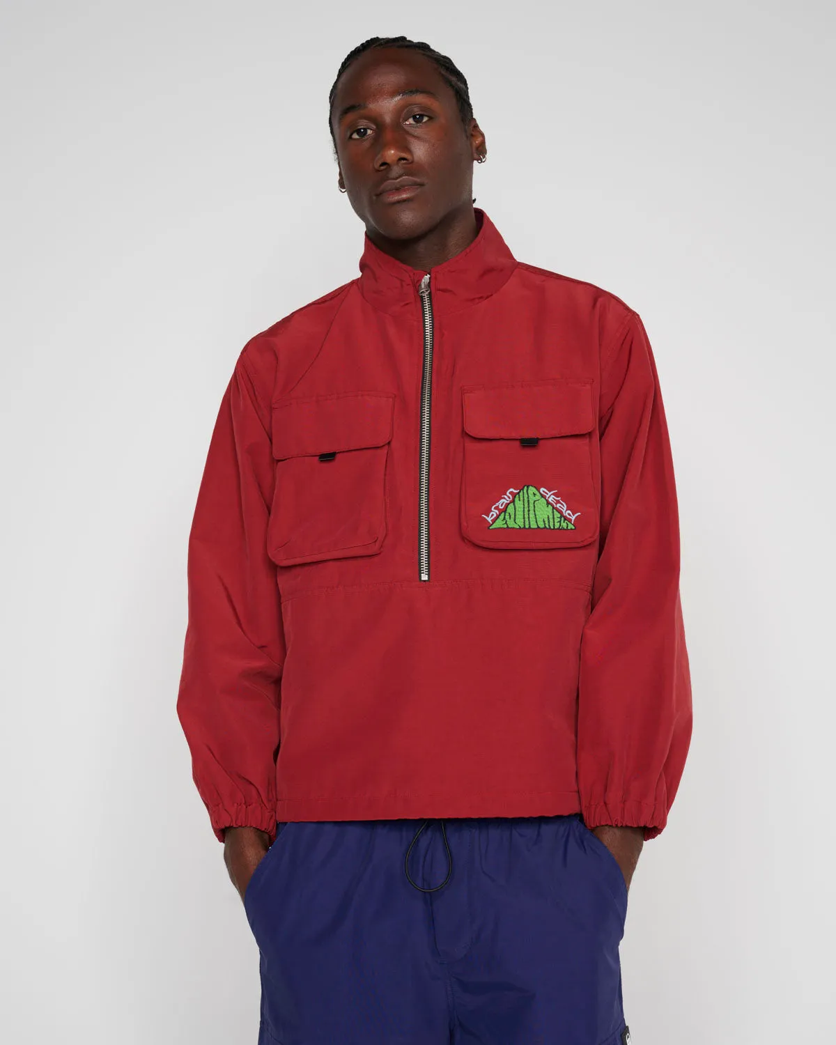 Brain Dead Equipment Running Pullover - Red