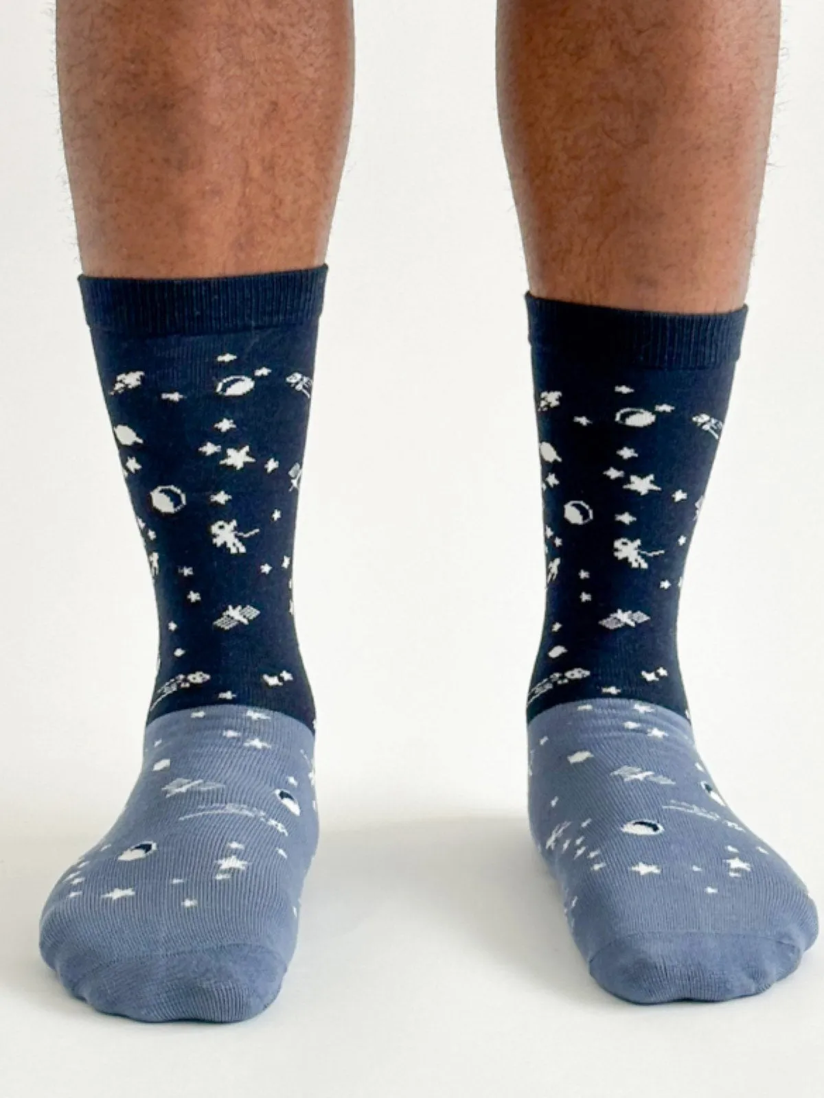 Cielo Space Colour Block Bamboo Socks - Navy