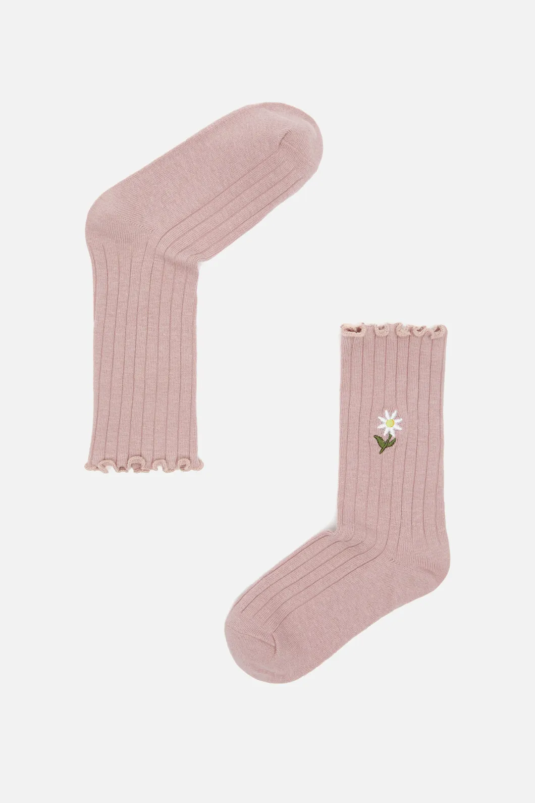 Classic Emb Daisy Socks