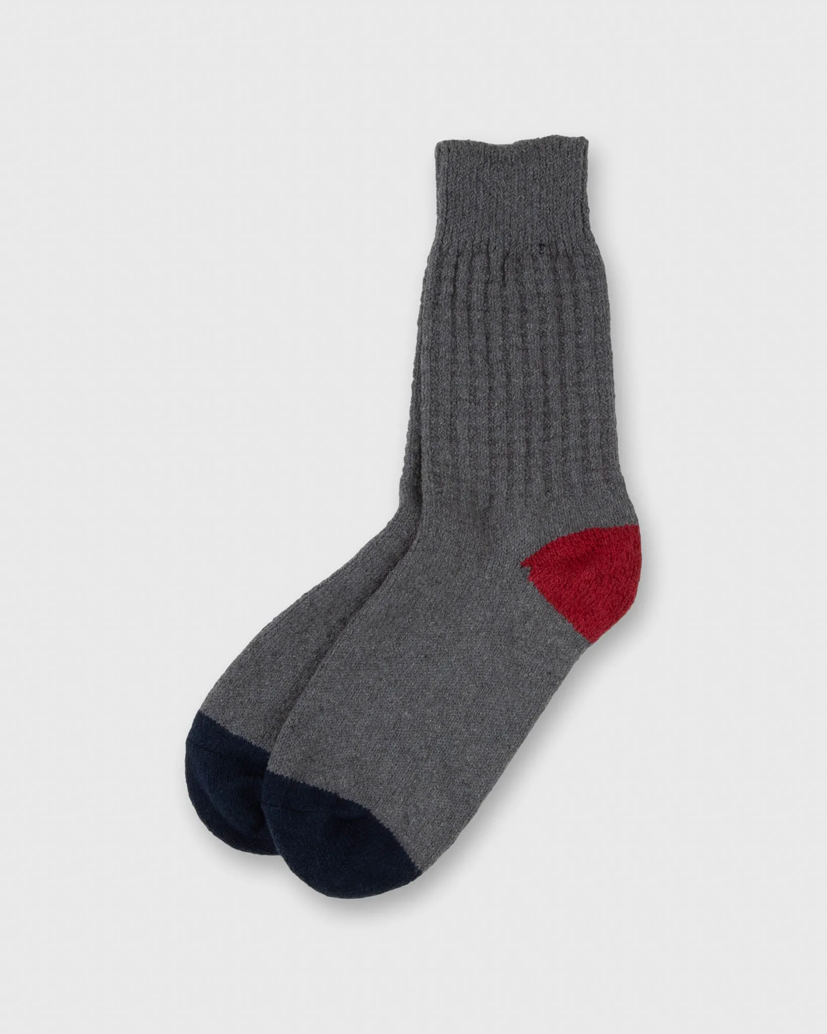 Cotton Waffle Knit Socks in Grey