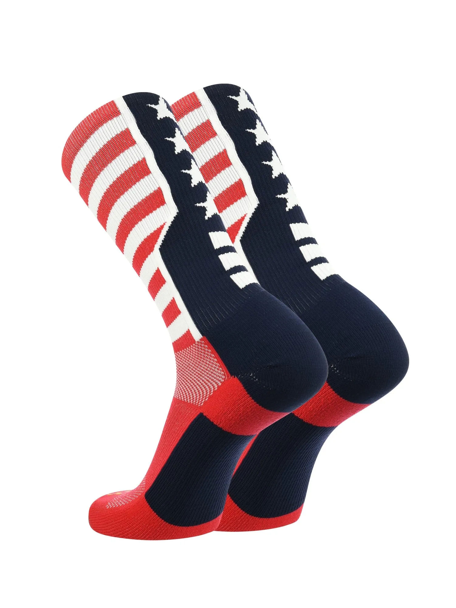 Crew Length American Socks with USA Flag