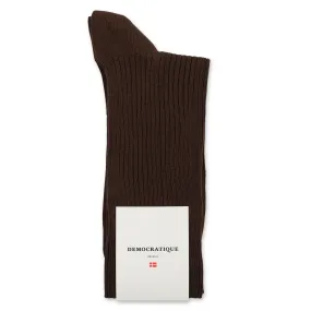 Democratique Socks Originals Fine Rib Hot Chocolate