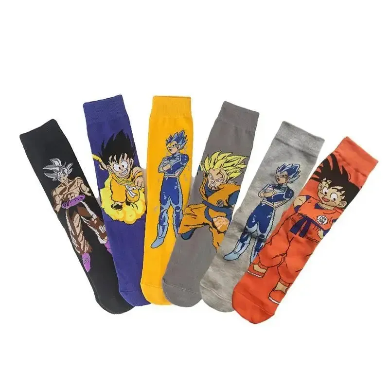 Dragon Ball Z Socks - Mens Cotton Anime Long Socks featuring Piccolo Vegeta Master Roshi and Torankusu Figures