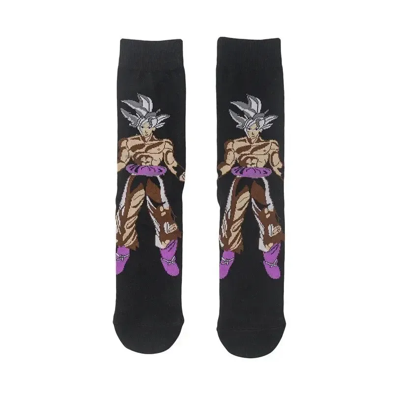 Dragon Ball Z Socks - Mens Cotton Anime Long Socks featuring Piccolo Vegeta Master Roshi and Torankusu Figures