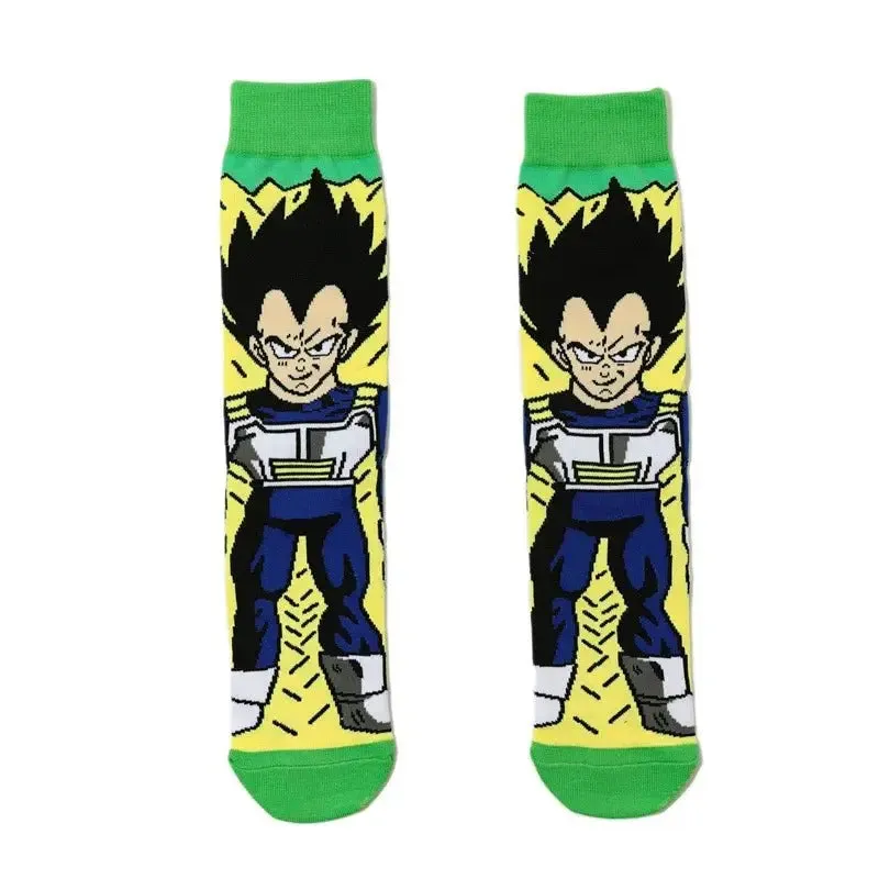 Dragon Ball Z Socks - Mens Cotton Anime Long Socks featuring Piccolo Vegeta Master Roshi and Torankusu Figures