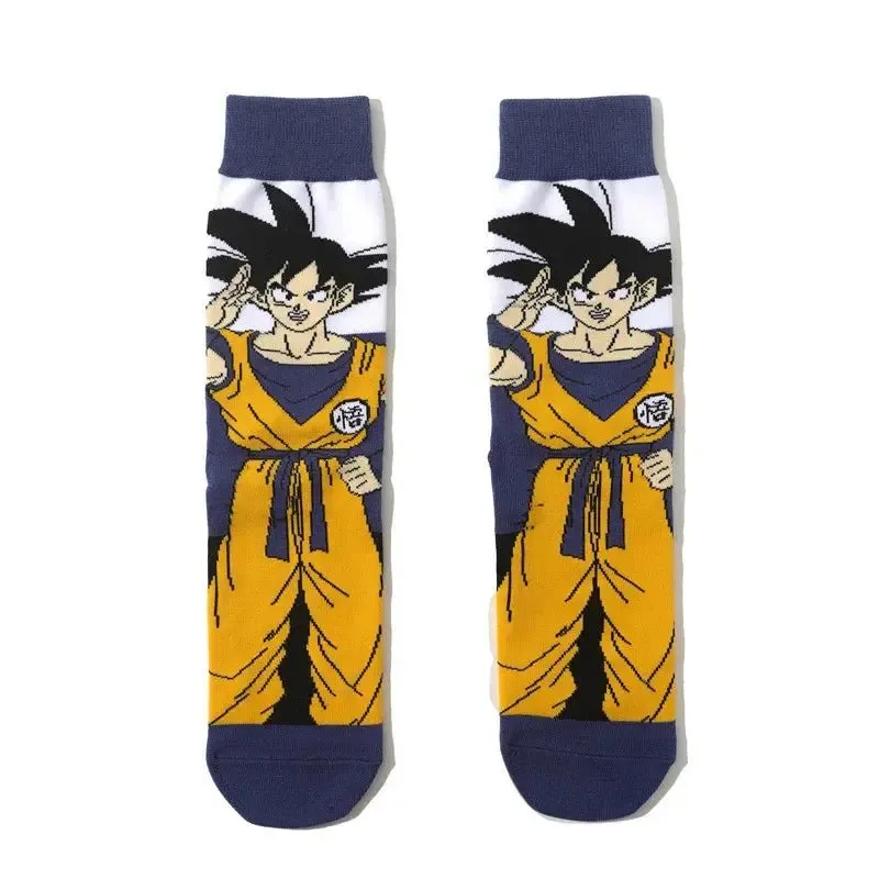 Dragon Ball Z Socks - Mens Cotton Anime Long Socks featuring Piccolo Vegeta Master Roshi and Torankusu Figures