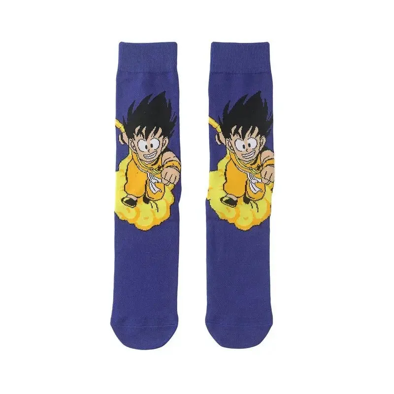 Dragon Ball Z Socks - Mens Cotton Anime Long Socks featuring Piccolo Vegeta Master Roshi and Torankusu Figures