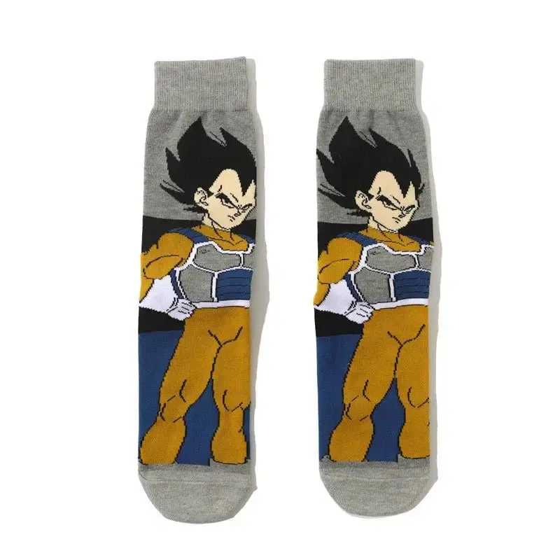 Dragon Ball Z Socks - Mens Cotton Anime Long Socks featuring Piccolo Vegeta Master Roshi and Torankusu Figures