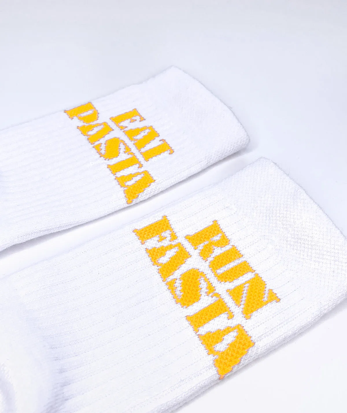 Eat Pasta Tennis Socks - White