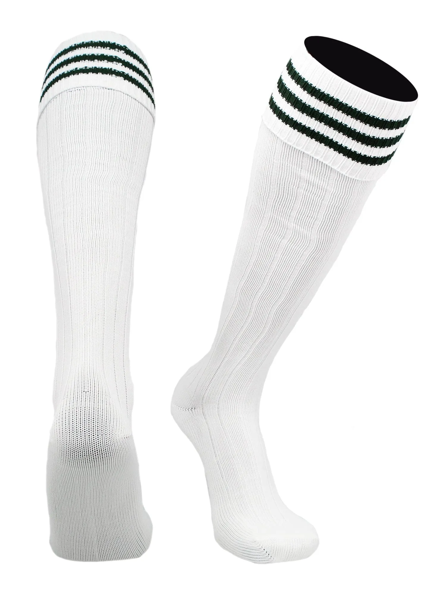 Euro Style 3 Stripe Soccer Socks With Fold Down Top