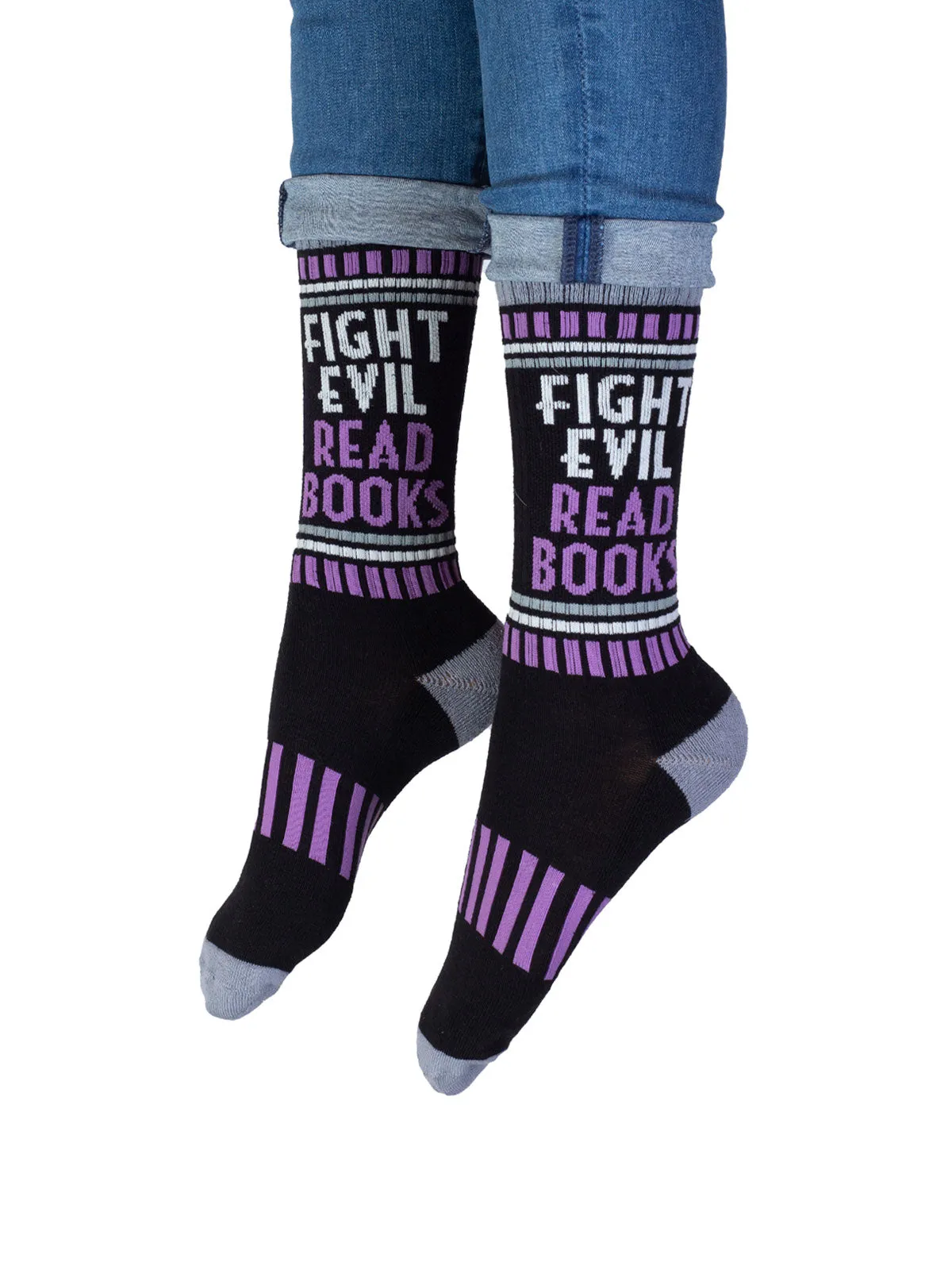 Fight Evil, Read Books gym socks