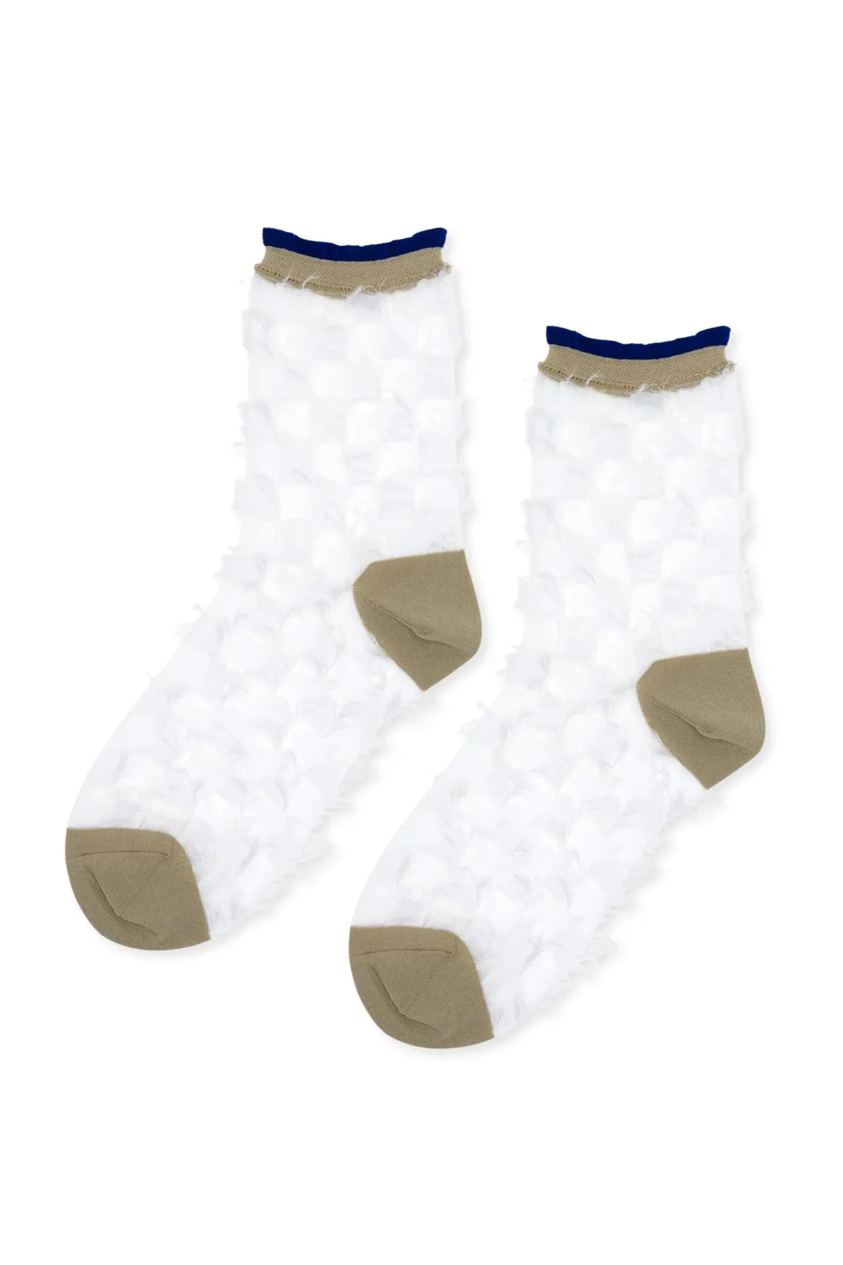 Fran Sheer Crew Socks - white