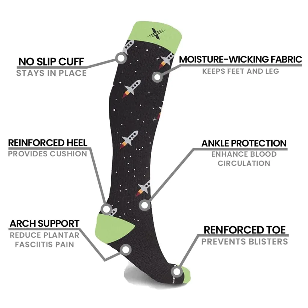 Glow in the Dark Compression Socks (3-Pairs)