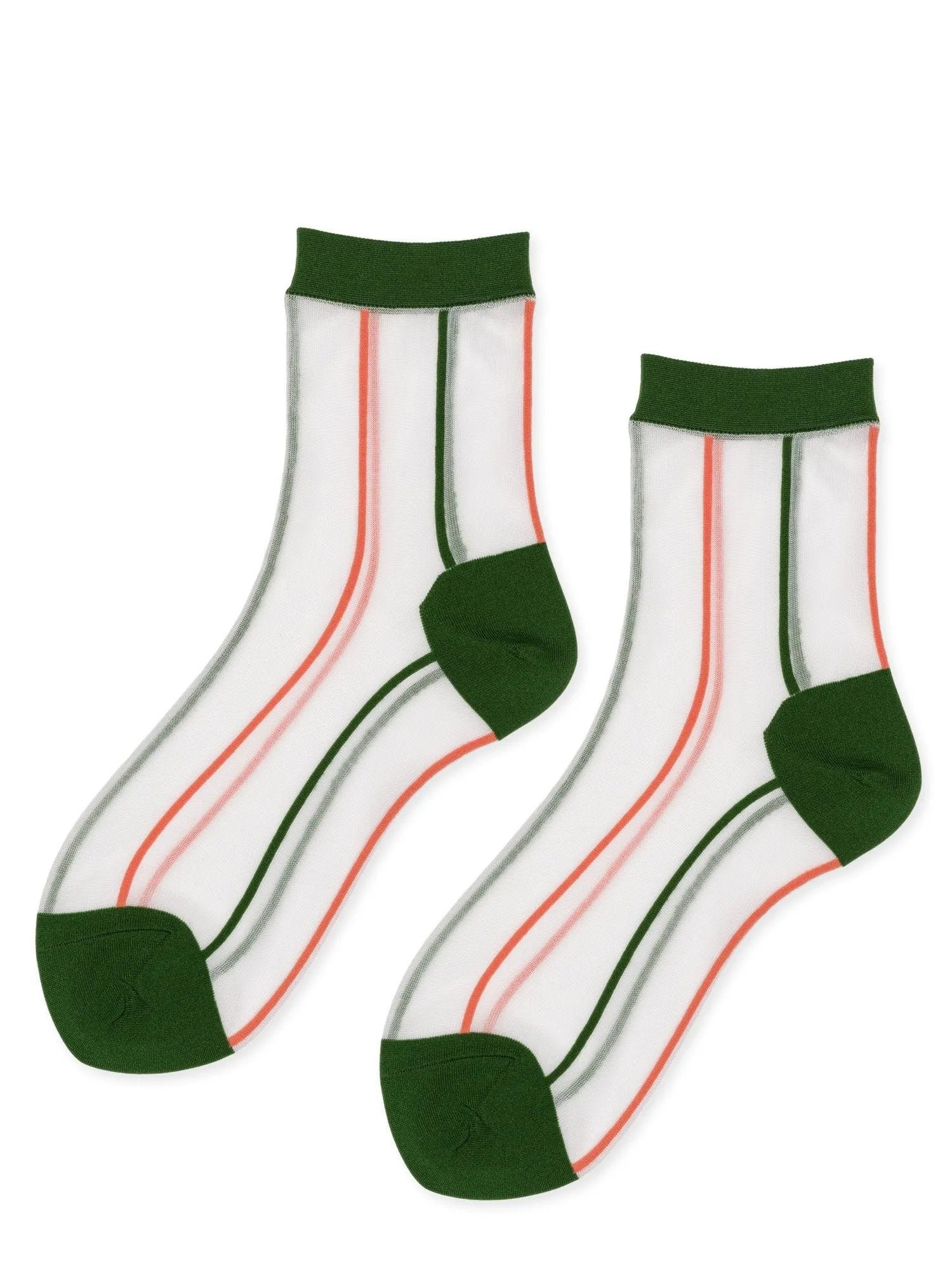 Grand Slam Sheer Short Crew Socks - White   Green