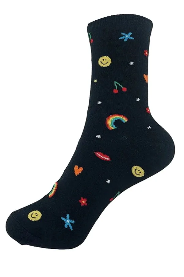 Happy Vibes Crew Socks